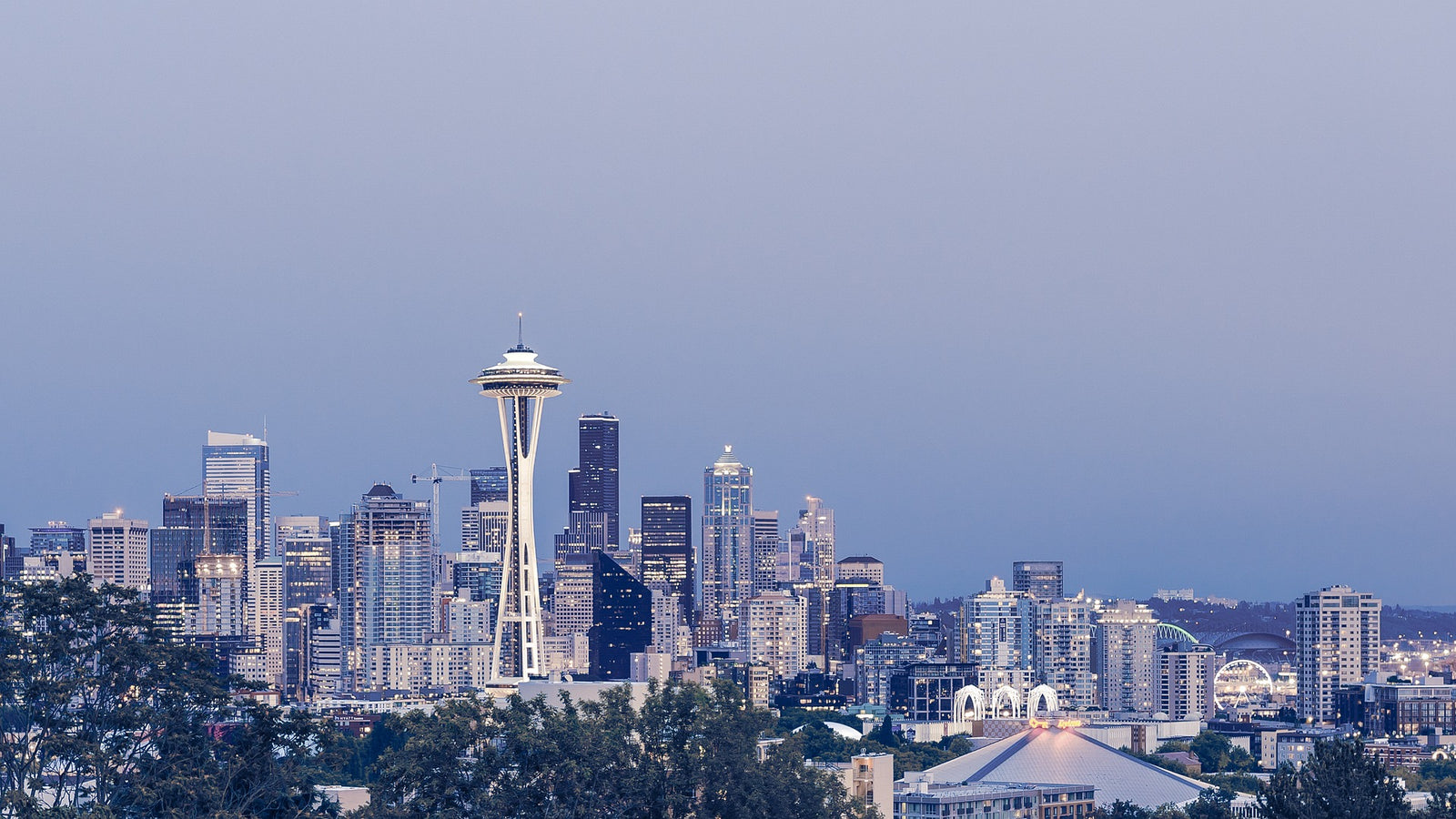 Seattle skyline at night
